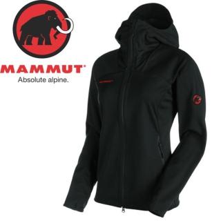 【Mammut 長毛象】女款 Ultimate 連帽防風外套 WINDSTOPPER《黑》防水/雙色背襯/歐洲製造/14931(悠遊山水)