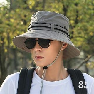 【89 zone】日系戶外登山釣魚 漁夫帽 太陽帽 防風帽 遮陽帽(淺灰)