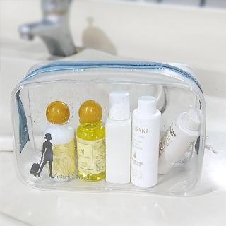 【旅行玩家】透明防水化妝包 乾溼分離旅行收納包(18x12x6cm)