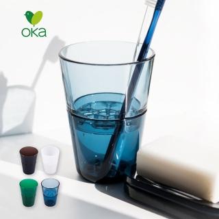 【日本OKA】PLYS base晶透風雙層牙刷瀝水杯架-4色可選(牙刷架/牙刷收納座/牙刷置物架)