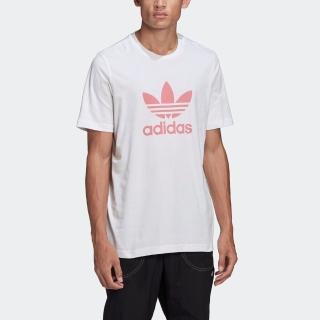 【adidas 愛迪達】Trefoil T-shirt 男 短袖 上衣 T恤 運動 休閒 愛迪達 白 粉紅(GN3485)