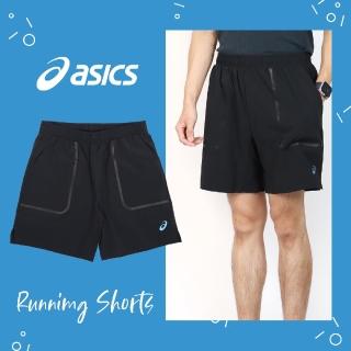 【asics 亞瑟士】短褲 Cooling 7” Run 黑 男款 涼感 口袋 反光 透氣 彈性 無縫 開衩 跑步(2011C736001)