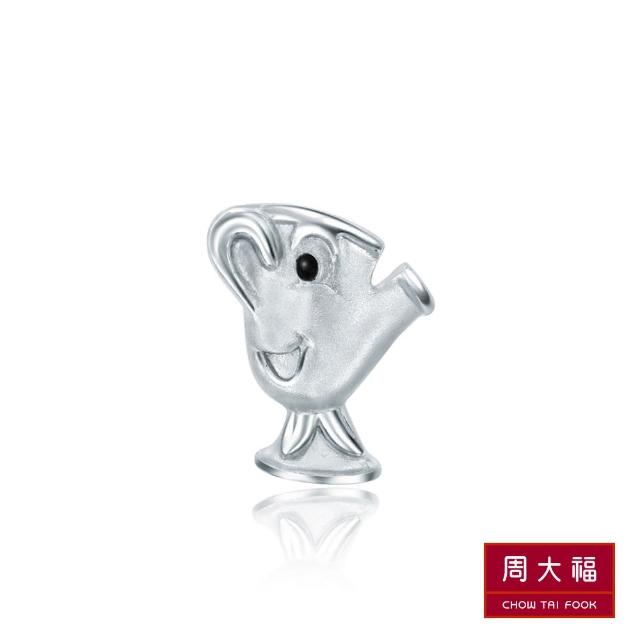 【周大福】迪士尼公主系列 杯子阿奇18K白金耳環(單耳)