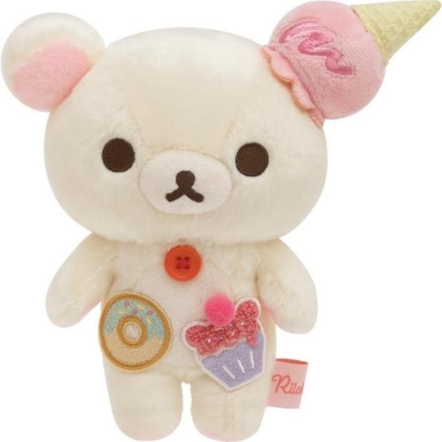 【小禮堂】拉拉熊 小白熊 絨毛玩偶娃娃 《冰淇淋款》(平輸品)