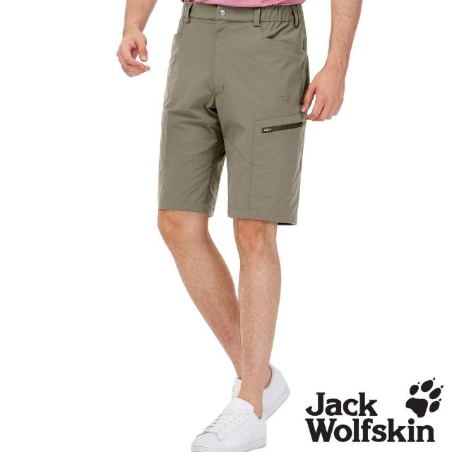 【Jack wolfskin 飛狼】男 簡約設計快乾休閒短褲 登山褲(棕)