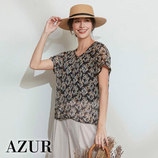 【AZUR】法式鄉村田野花卉兩件式上衣-2色