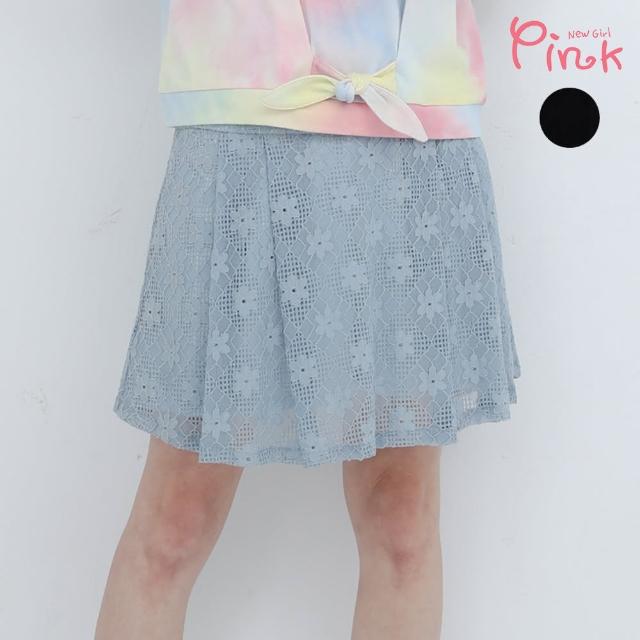 【PINK NEW GIRL】素雅鏤空蕾絲雕花短褲裙 I4601RD(2色)