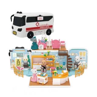 【888ezgo】（考拉日記87003）精緻迷你世界之醫院生活系列救護車收納組（附KOALA玩偶）