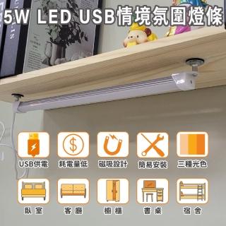 【明沛】5W LED USB情境氛圍燈條(磁吸設計-簡易安裝-三種色溫-USB供電-MP7566)