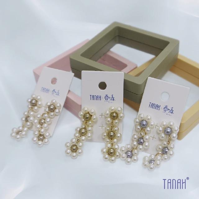 【TANAH】復古時尚 串珠款 金圈 耳針款/耳夾款 時尚耳環(DE060)