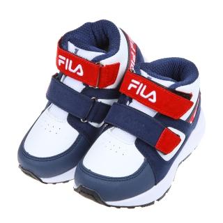 【布布童鞋】FILA經典中筒藍紅色兒童機能運動鞋(P2P36WB)