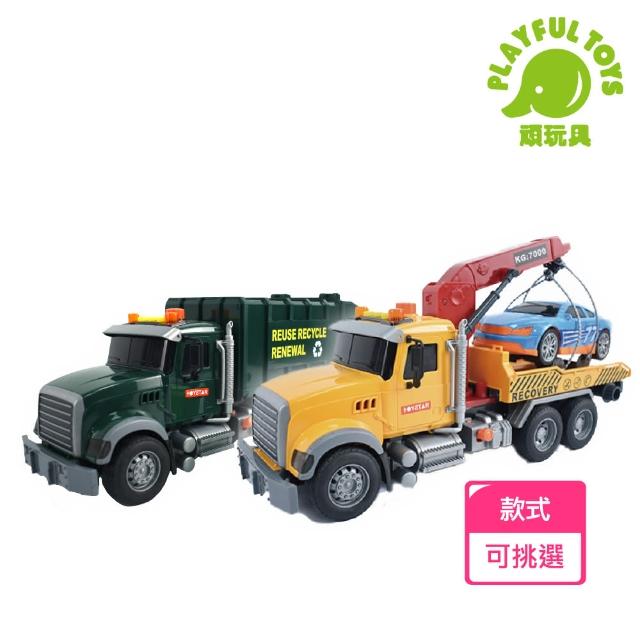 【Playful Toys 頑玩具】聲光慣性環保救援車(玩具車 車車玩具 聲光玩具)