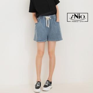 【iNio 衣著美學】夏新品 短褲 現貨 輕柔鬆緊腰牛仔短褲(C2W2172)