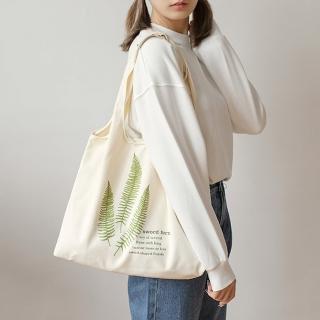 【E.City】自然風植物單肩帆布袋