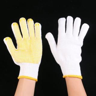 【PS Mall】防滑膠點手套勞保耐磨透氣點塑棉線手套 搬運防滑點珠點膠手套 6雙(J062)