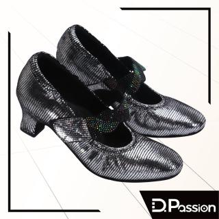 【D.Passion x 美佳莉舞鞋】45013 黑銀羊皮 1.8吋(摩登鞋)