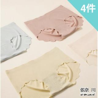 【enac 依奈川】4件組 ☆ 清爽體感無痕中腰抑菌內褲(隨機)