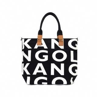 【KANGOL】托特包 手提包 滿版LOGO袋鼠包 側背包 可手提/肩背(中款)