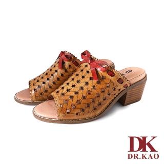 【DK 高博士】復古微甜浪漫花邊涼跟鞋 75-2280-55 棕色