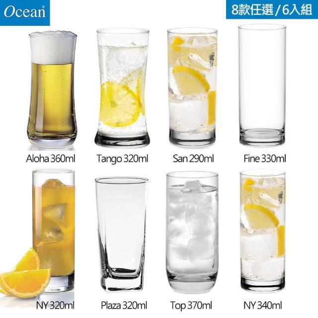 【Ocean】晶透無鉛玻璃杯 8款任選/6入組(玻璃杯 水杯 飲料杯)