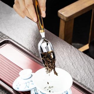 【PUSH!】品茗喝茶具 不銹鋼茶勺茶則茶鏟茶葉勺子取茶葉匙茶具配件(炫彩謎之眼茶勺T12-2)