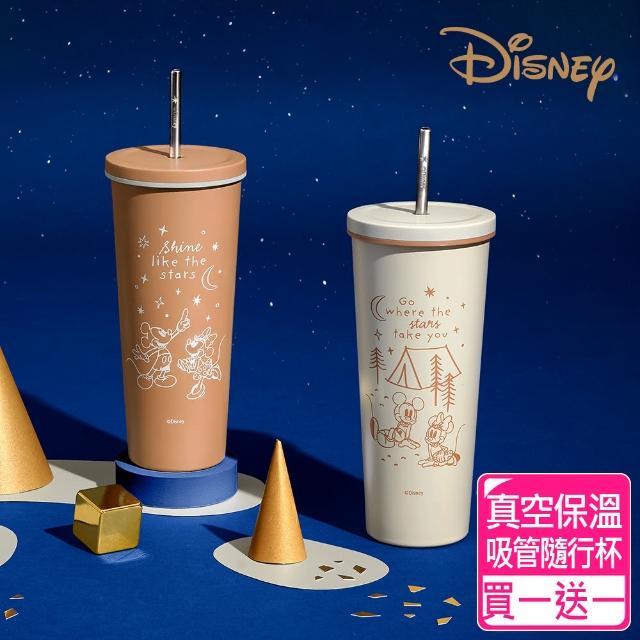 【Disney 迪士尼】星空米奇 #304不銹鋼真空保溫吸管隨行杯700ml(買一送一)