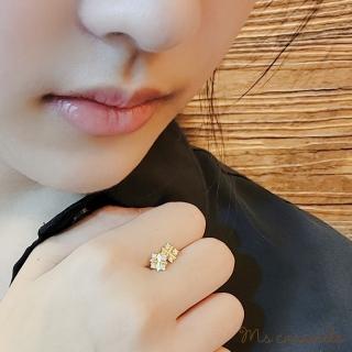 【焦糖小姐 Ms caramelo】925純銀 十字小花 鋯石耳環(925純銀耳環)