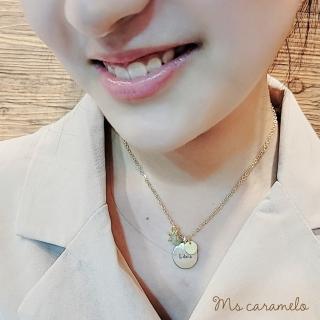 【焦糖小姐 Ms caramelo】星座項鍊 10月天秤座項鍊 Libra 橄欖石&鋯石項鍊(可雙面配戴)