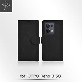 【Metal-Slim】OPPO Reno 8 5G 膚感前扣磁吸內層卡夾皮套