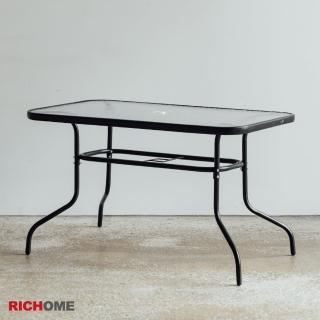 【RICHOME】TUMAZ庭園玻璃長方桌餐桌(休閒桌/戶外室內皆適用)