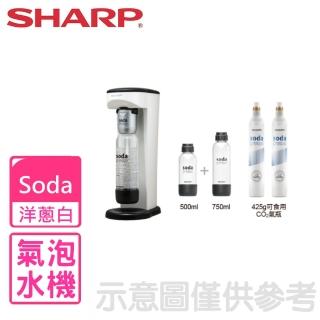 【SHARP 夏普】Soda Presso洋蔥白氣泡水機2水瓶與2氣瓶(CO-SM2T-W)