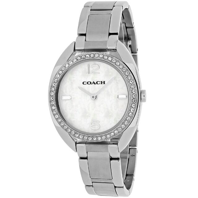 【COACH】晶鑽珍珠貝面手錶-30mm/銀(14502056)