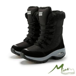 【MINE】保暖雪靴 防潑水雪靴/防潑水機能保暖防寒運動風時尚造型雪靴(黑)