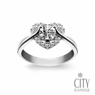 【City Diamond 引雅】『克麗泰』14K天然鑽石30分白K金戒指/鑽戒