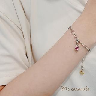 【焦糖小姐 Ms caramelo】愛神維納斯的愛情石 粉紅水晶手鍊(K白款)