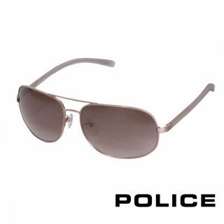 【POLICE】都會時尚太陽眼鏡(復古金 POS8698-383X)