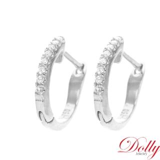 【DOLLY】18K金 輕珠寶0.10克拉鑽石耳環