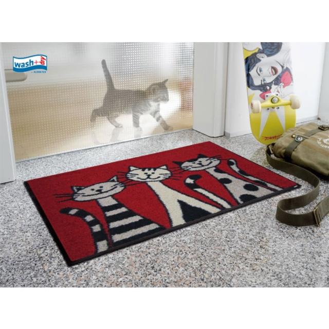【Kleentex】Three Cats_Kleentex居家設計地墊地毯-50X75cm(可水洗、耐久、不易髒)