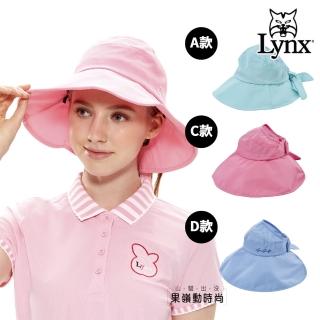 【Lynx Golf】女款蝴蝶結綁帶/魔鬼氈可調式大盤帽(多款任選)