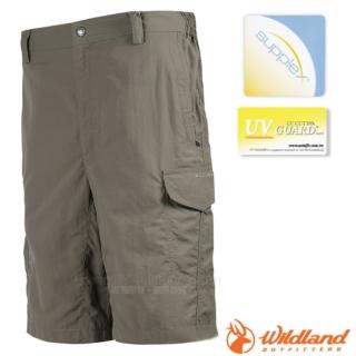 【Wildland 荒野】男 SUPPLEX抗UV休閒五分褲.工作褲(0A01386 黃卡其)