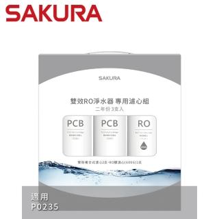 【SAKURA 櫻花】雙效RO淨水器專用濾心3支入二年份 適用機型P0235(F2194)