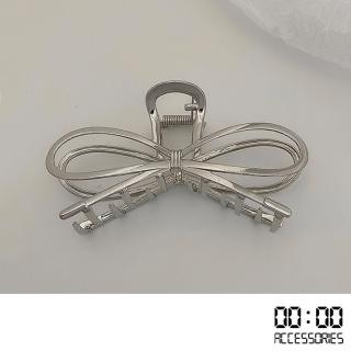 【00:00】韓國設計可愛蝴蝶結線條造型金屬抓夾 髮夾 馬尾夾(蝴蝶結髮夾 線條髮夾)