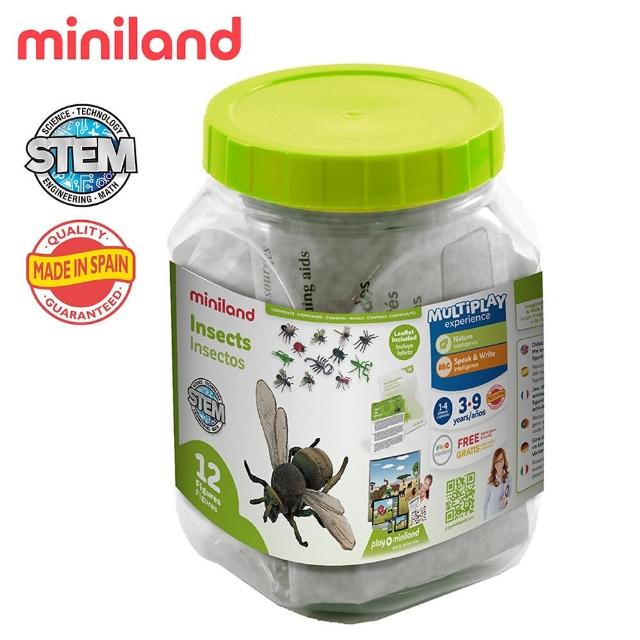 【西班牙Miniland】動物星球12件組-蟲蟲世界(角色扮演/擬真紋路/實心耐摔/西班牙原裝進口)