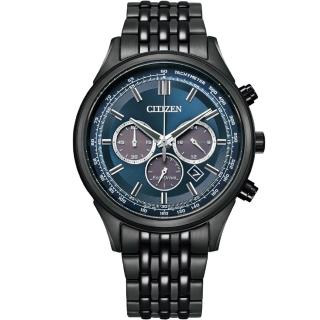 【CITIZEN 星辰】Chronograph 亞洲限定 光動能紳士三眼計時手錶-41.7mm(CA4418-82L)