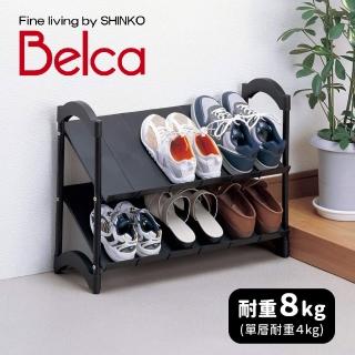 【日本Belca】雙層鞋子拖鞋收納架(可調節伸縮式設計/玄關收納置物架)