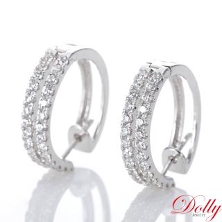 【DOLLY】18K金 輕珠寶1克拉鑽石耳環