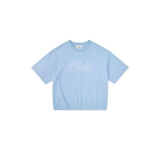 【FILA官方直營】女短袖圓領T恤-淺藍(5TEX-5466-SB)