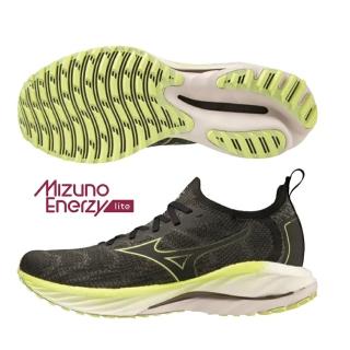 【MIZUNO 美津濃】慢跑鞋 男鞋 運動鞋 緩震 一般型 WAVE NEO WIND 黑黃 J1GC227852