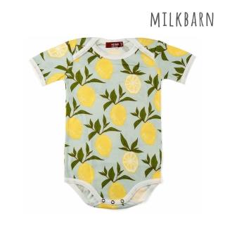 【Milkbarn】嬰兒 有機棉包屁衣-短袖-檸檬(包屁衣 嬰兒上衣)