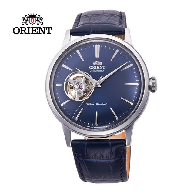 【ORIENT 東方錶】ORIENT 東方錶 SEMI-SKELETON系列 鏤空機械錶 皮帶款 藍色 - 40.5mm(RA-AG0005L)